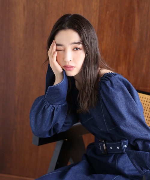 one after another NICE CLAUP(ワンアフターアナザーナイスクラップ)の「ベルトセットロングワンピース(ワンピース・レディース・ネイビー/ブラウン/ホワイト系その他・FREE)」の16枚目の写真