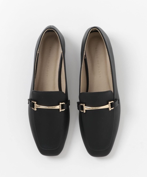 フェイクレザービットローファー