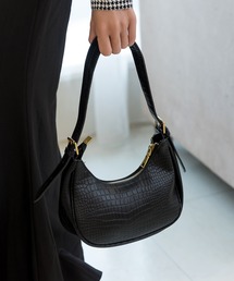 Julia Boutique | クロコ型押しハーフムーンバッグ/22597(ハンドバッグ)