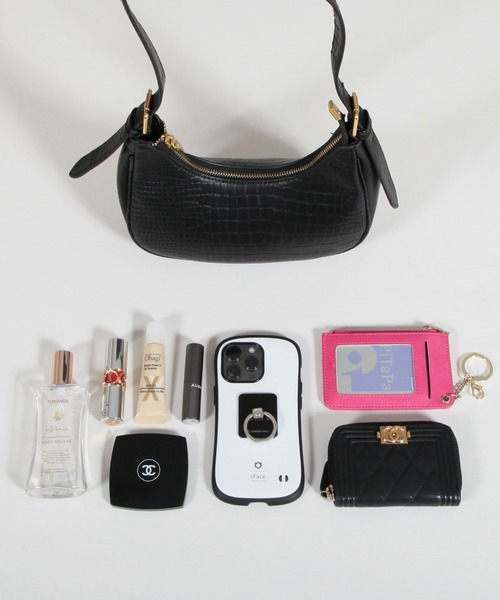 Julia Boutique(ジュリアブティック)の「クロコ型押しハーフムーンバッグ/22597(ハンドバッグ・レディース・ホワイト/ブラック/キャメル・ONE)」の20枚目の写真