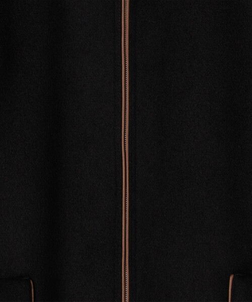 SHIPS any（シップス エニィ）の「SHIPS any: ノンミュールジングウール コクーン ノーカラー パイピング ロングコート◇（ノーカラーコート・レディース・ブラック/ベージュ・36/38/40）」の6枚目の写真