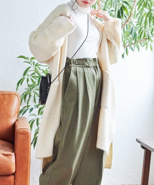 Isn't She?(イズントシー)の「ニットロングカーディガン(カーディガン/ボレロ・レディース・アイボリー・FREE)」の4枚目の写真