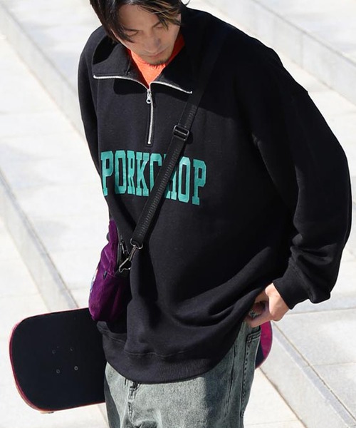 ZIP FIVE（ジップファイブ）の「【ZIP FIVE】 ハーフジップ オーバーサイズ 長袖 裏起毛 スウェット トレーナー ロゴ 刺繍 / キツネ / 無地（スウェット・レディース・ロイヤルブルー/オートミール/カーキ系/ネイビー/ブラウン/ネイビー系/ブラウン系/ブルー/ブルー系/レッド系/杢グレー/ダークグリーン系/ブラック系/アイボリー系/グレー系/ブラック/ブルー系その他/ベージュ/ホワイト/グレー系その他/イエロー系/カーキ/ベージュ系/ホワイト系/ダークグリーン/チャコール/ネイビー系2/ホワイト系4/ブラック系1/ブラック系3/グレー系1/アイボリー系1/ネイビー系1/アイボリー系3/アイボリー系4/ネイビー系3/グレー系3/グレー系4/グレー系5/アイボリー系2/ホワイト系1/ホワイト系2/グレー系2/ホワイト系3/ホワイト系5/ブラック系2/ブラック系4/ベージュ系1/ダークグリーン系1/ダークグリーン系2・LARGE/X-LARGE/MEDIUM）」の10枚目の写真