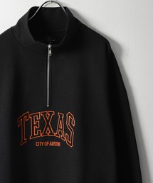 ZIP FIVE | 【ZIP FIVE】 ハーフジップ オーバーサイズ 長袖 裏起毛 スウェット トレーナー ロゴ 刺繍 / キツネ / 無地(スウェット)