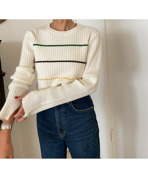 BLACK BY MOUSSY（ブラックバイマウジー）の「color border tops