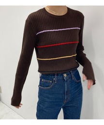 BLACK BY MOUSSY | color border tops（カラーボーダートップス）(ニット/セーター)