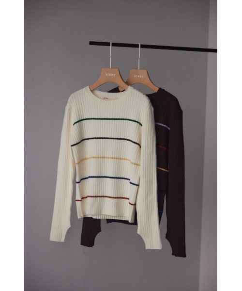 BLACK by moussy - blby color border tops（カラーボーダートップス） BLACK BY MOUSSY（ブラックバイマウジー）の「color border tops