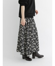 Samansa Mos2 blue | 花柄ギャザースカート(スカート)