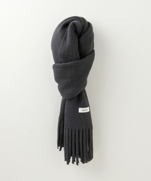 MONO-MART(モノマート)の「ボリュームラッセルカラーマフラー(マフラー・メンズ・ダークグリーン/ブラック/ライトグレー/ベージュ/モカ/チャコール/ネイビー/ライトブルー/ダークオリーブ/アッシュブラウン/ダークグレー/ナチュラル/ダークネイビー/テラコッタ/チェリーレッド/ブルー系・FREE)」の22枚目の写真