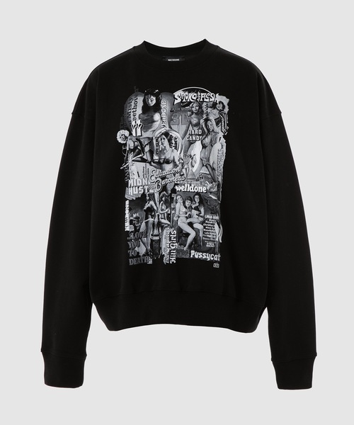 WE11DONE(ウェルダン)の「MOVIE COLLAGE SWEATSHIRT(スウェット・レディース・ブラック/ホワイト・S/M)」の2枚目の写真