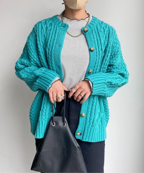 CPCM（シーピーシーエム）の「ざっくり編みケーブルニットカーディガン（カーディガン/ボレロ・レディース・アイボリー/レッド/サックスブルー/ブラック・FREE）」の19枚目の写真