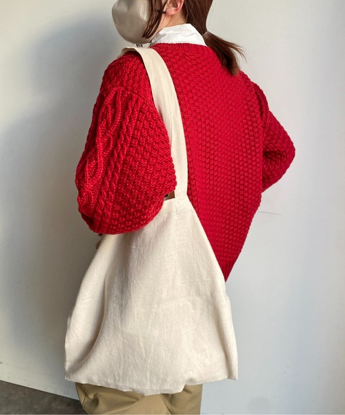 CPCM（シーピーシーエム）の「ざっくり編みケーブルニットカーディガン（カーディガン/ボレロ・レディース・アイボリー/レッド/サックスブルー/ブラック・FREE）」の20枚目の写真