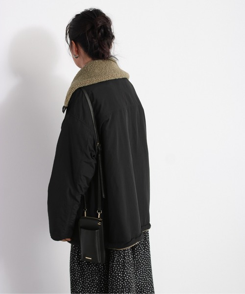 cepo(セポ)の「ハイネックボアジャケット 2WAY(ブルゾン・レディース・ベージュ/ブラック・M)」の3枚目の写真