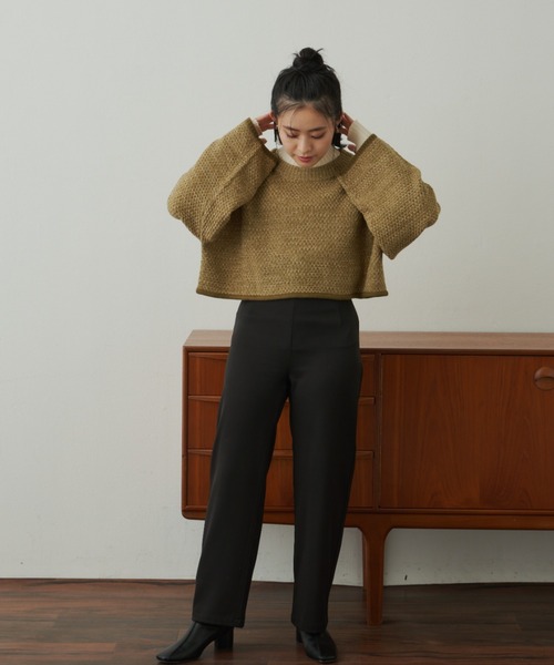 VANNIE U（ヴァニーユー）の「ターンオープンミックスニット（ニット/セーター・レディース・グリーン/ベージュ/アイボリー・FREE）」の16枚目の写真