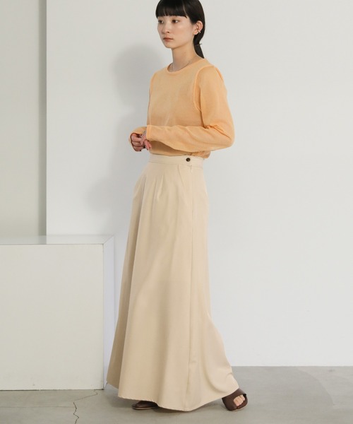 select MOCA（セレクトモカ）の「フレアロングスカート（スカート・レディース・アイボリー/ブラック・SMALL/MEDIUM）」の3枚目の写真