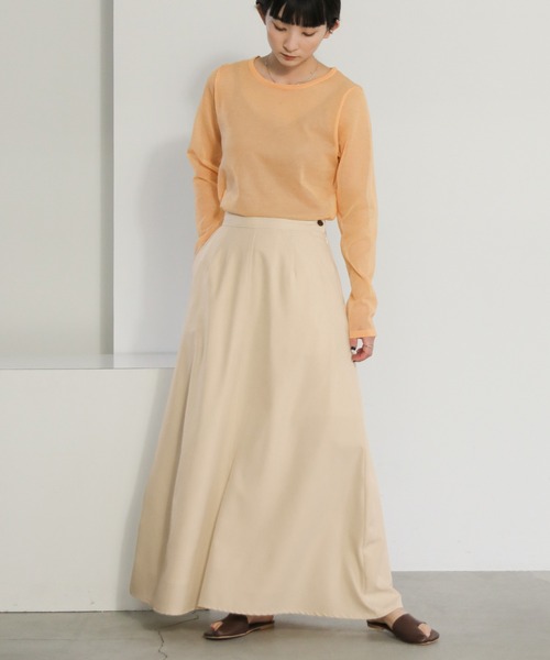 select MOCA（セレクトモカ）の「フレアロングスカート（スカート・レディース・アイボリー/ブラック・SMALL/MEDIUM）」の7枚目の写真