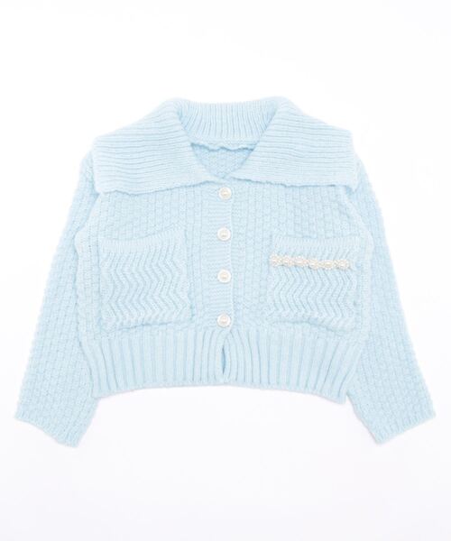 LAC-VERT(ラック・ヴェール)の「襟付きパールボタンカーディガン(カーディガン/ボレロ・レディース・その他1/アイボリー/ライトブルー/グリーン・FREE)」の21枚目の写真