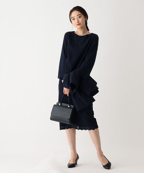 OPAQUE.CLIP(オペークドットクリップ)の「◆レースプルオーバーブラウス【OPAQUE.CLIP NAVY】(シャツ/ブラウス・レディース・ナチュラル/ホワイト系/ネイビー・34/36/38/40/42)」の8枚目の写真