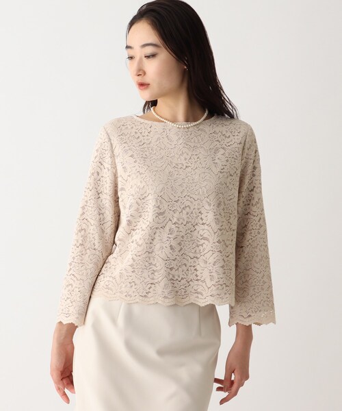 OPAQUE.CLIP(オペークドットクリップ)の「◆レースプルオーバーブラウス【OPAQUE.CLIP NAVY】(シャツ/ブラウス・レディース・ナチュラル/ホワイト系/ネイビー・34/36/38/40/42)」の11枚目の写真