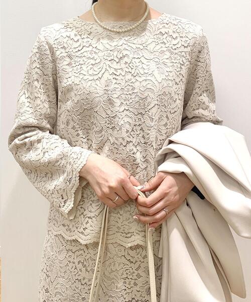 OPAQUE.CLIP(オペークドットクリップ)の「◆レースプルオーバーブラウス【OPAQUE.CLIP NAVY】(シャツ/ブラウス・レディース・ナチュラル/ホワイト系/ネイビー・34/36/38/40/42)」の12枚目の写真