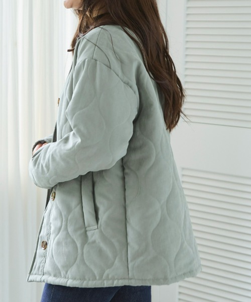 ECRIRE(エクリール)の「キルティングジャケット(ブルゾン・レディース・ベージュ/カーキ・M/L)」の10枚目の写真