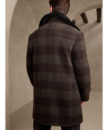 定価80,000円 バナナリパブリック プレイドピーコート R-7086