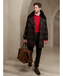 定価80,000円 バナナリパブリック プレイドピーコート R-7086 定価80,000円 バナナリパブリック プレイドピーコート R-7086