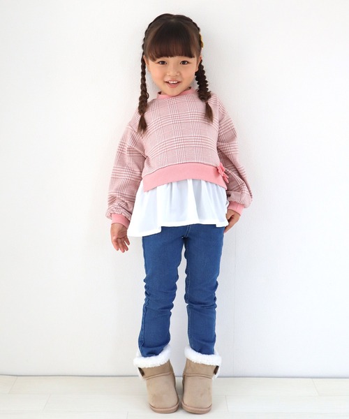 SKAPE（エスケープ）の「ﾁｪｯｸﾁｭﾆｯｸﾄﾚｰﾅｰ（ニット/セーター・キッズ・ピンク/ブラック・130cm/110cm/120cm/140cm/100cm）」の5枚目の写真