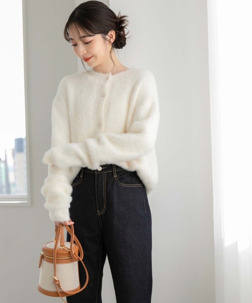 fifth(フィフス)の「【スタイリストレコメンド】シャギーニットカーディガン(カーディガン/ボレロ・レディース・イエロー/ホワイト/ブラック・M)」の16枚目の写真