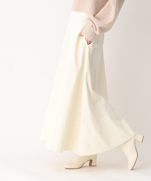 OPAQUE.CLIP（オペークドットクリップ）の「◆【矢野未希子さんコラボ】マキシ丈スカート（スカート・レディース・オフホワイト/ブラック/カーキ/サンドベージュ・38/40/36）」の6枚目の写真