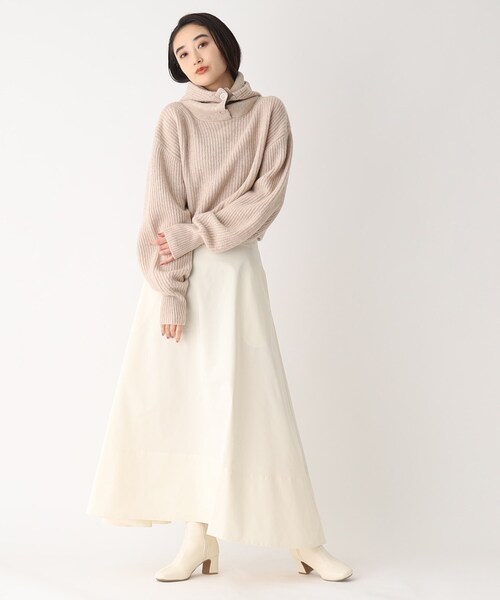 OPAQUE.CLIP（オペークドットクリップ）の「◆【矢野未希子さんコラボ】マキシ丈スカート（スカート・レディース・オフホワイト/ブラック/カーキ/サンドベージュ・38/40/36）」の8枚目の写真