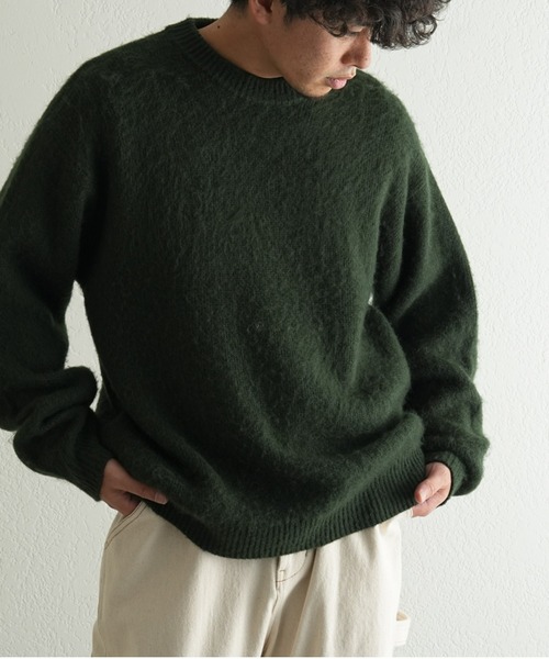 CIAOPANIC TYPY（チャオパニックティピー）の「□【新色追加】【ユニセックス】ダブルジャガードシャギーニットプルオーバー（ニット/セーター・メンズ・グリーン/イエロー/ブルー/ネイビー/スカイブルー/ブラック/レオパード・L/M）」の3枚目の写真