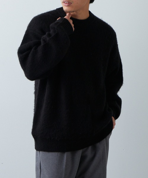 CIAOPANIC TYPY（チャオパニックティピー）の「□【新色追加】【ユニセックス】ダブルジャガードシャギーニットプルオーバー（ニット/セーター・メンズ・グリーン/イエロー/ブルー/ネイビー/スカイブルー/ブラック/レオパード・L/M）」の21枚目の写真