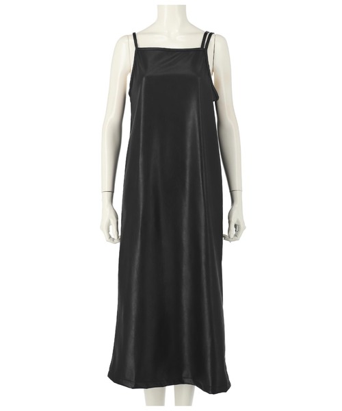 ANAP（アナップ）の「ダブルストラップフェイクレザーキャミソールワンピース（ワンピース・レディース・アイボリー/ブラック・FREE）」の7枚目の写真