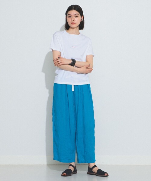 BEAMS BOY（ビームスボーイ）の「BEAMS BOY / ボーイ エンブロイダリー クルー Tシャツ 23SS（Tシャツ/カットソー・レディース・オフホワイト/ナチュラル/ブラック/サックスブルー/グリーン/パープル・1/2）」の11枚目の写真