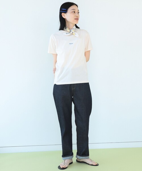 BEAMS BOY（ビームスボーイ）の「BEAMS BOY / ボーイ エンブロイダリー クルー Tシャツ 23SS（Tシャツ/カットソー・レディース・オフホワイト/ナチュラル/ブラック/サックスブルー/グリーン/パープル・1/2）」の13枚目の写真