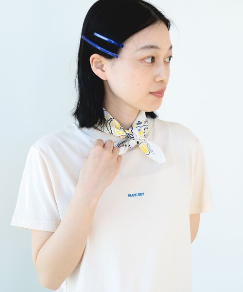 BEAMS BOY（ビームスボーイ）の「BEAMS BOY / ボーイ エンブロイダリー クルー Tシャツ 23SS（Tシャツ/カットソー・レディース・オフホワイト/ナチュラル/ブラック/サックスブルー/グリーン/パープル・1/2）」の15枚目の写真