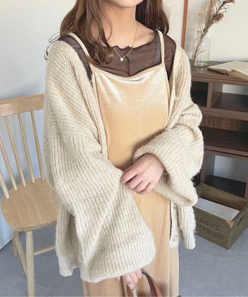 apres jour(アプレジュール)の「ベロアキャミワンピース【ZOZOTOWN限定アイテム】(ワンピース・レディース・モカ/ベージュ/ブルー系その他・X-LARGE/フリー)」の14枚目の写真