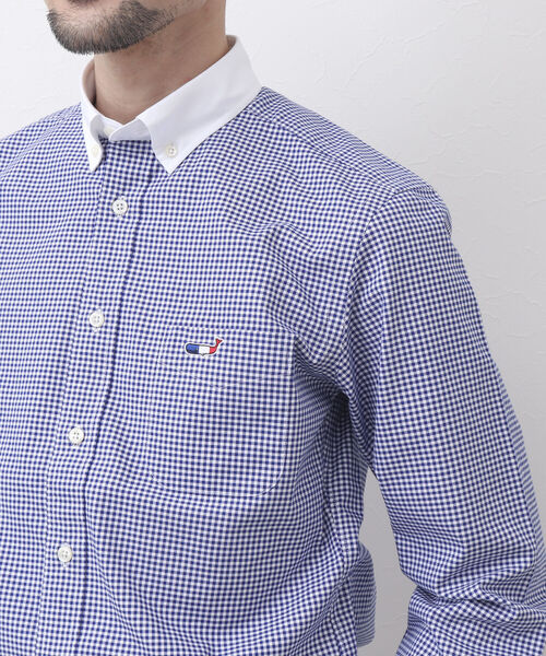 NOLLEY'S goodman（ノーリーズグッドマン）の「クジラ刺しゅう ボタンダウンシャツ 23SS（シャツ/ブラウス・メンズ・ピンク/ブルー系その他/ホワイト/ブルー/ブラック系その他5/レッド・S/M/L/XL/XXL）」の5枚目の写真