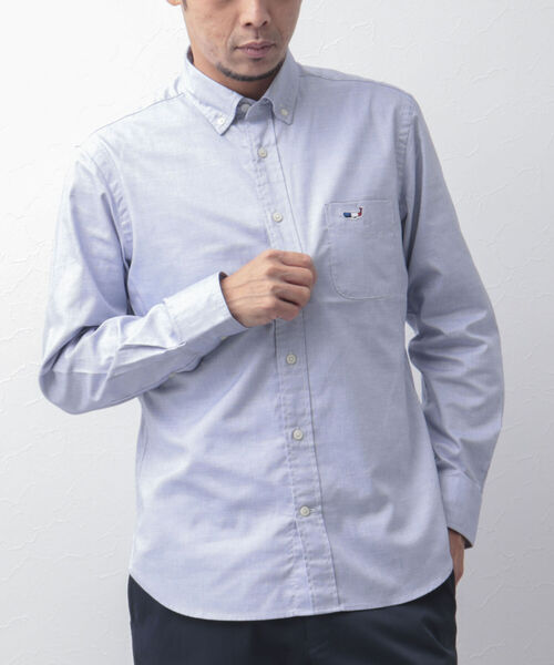 NOLLEY'S goodman（ノーリーズグッドマン）の「クジラ刺しゅう ボタンダウンシャツ 23SS（シャツ/ブラウス・メンズ・ピンク/ブルー系その他/ホワイト/ブルー/ブラック系その他5/レッド・S/M/L/XL/XXL）」の4枚目の写真