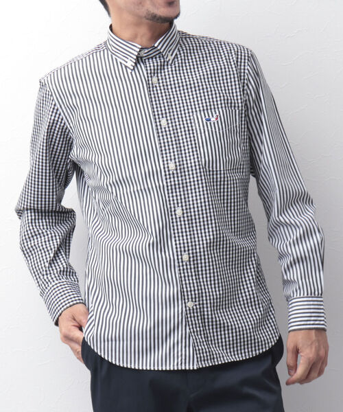 NOLLEY'S goodman（ノーリーズグッドマン）の「クジラ刺しゅう ボタンダウンシャツ 23SS（シャツ/ブラウス・メンズ・ピンク/ブルー系その他/ホワイト/ブルー/ブラック系その他5/レッド・S/M/L/XL/XXL）」の3枚目の写真