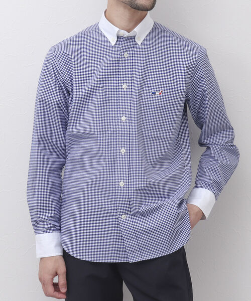 NOLLEY'S goodman（ノーリーズグッドマン）の「クジラ刺しゅう ボタンダウンシャツ 23SS（シャツ/ブラウス・メンズ・ピンク/ブルー系その他/ホワイト/ブルー/ブラック系その他5/レッド・S/M/L/XL/XXL）」の7枚目の写真