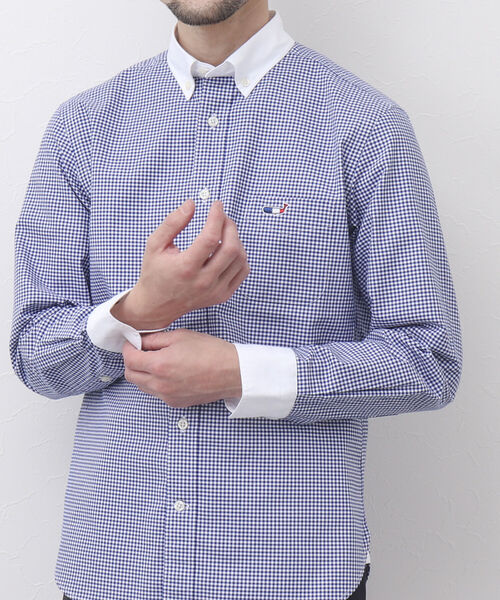 NOLLEY'S goodman（ノーリーズグッドマン）の「クジラ刺しゅう ボタンダウンシャツ 23SS（シャツ/ブラウス・メンズ・ピンク/ブルー系その他/ホワイト/ブルー/ブラック系その他5/レッド・S/M/L/XL/XXL）」の13枚目の写真