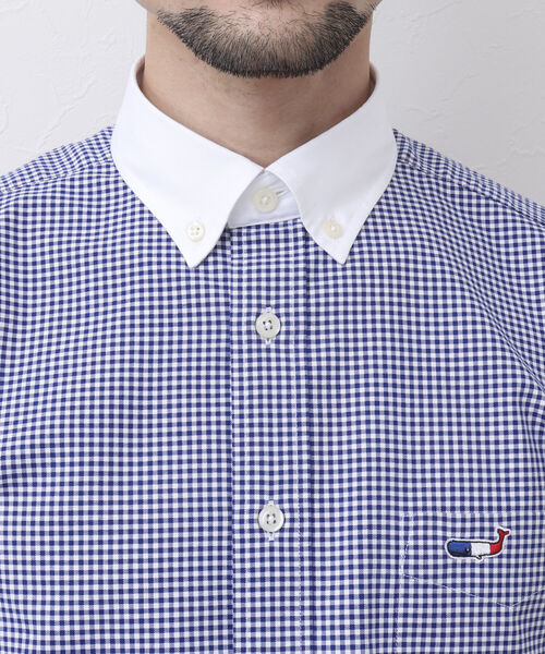 NOLLEY'S goodman（ノーリーズグッドマン）の「クジラ刺しゅう ボタンダウンシャツ 23SS（シャツ/ブラウス・メンズ・ピンク/ブルー系その他/ホワイト/ブルー/ブラック系その他5/レッド・S/M/L/XL/XXL）」の10枚目の写真