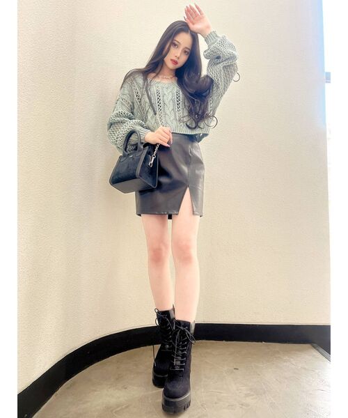 GYDA(ジェイダ)の「FRONT2WAYブリーチニットトップス(ニット/セーター・レディース・オレンジ系その他3/マスタード/オリーブ・FREE)」の10枚目の写真