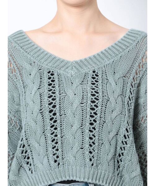 GYDA(ジェイダ)の「FRONT2WAYブリーチニットトップス(ニット/セーター・レディース・オレンジ系その他3/マスタード/オリーブ・FREE)」の19枚目の写真