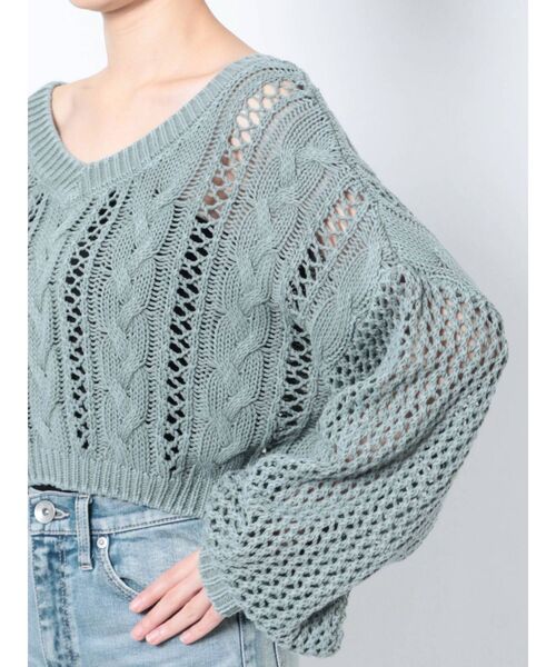 GYDA(ジェイダ)の「FRONT2WAYブリーチニットトップス(ニット/セーター・レディース・オレンジ系その他3/マスタード/オリーブ・FREE)」の20枚目の写真