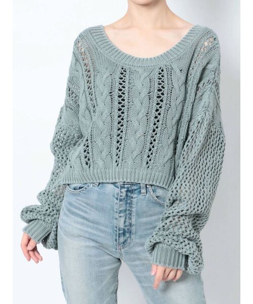 GYDA(ジェイダ)の「FRONT2WAYブリーチニットトップス(ニット/セーター・レディース・オレンジ系その他3/マスタード/オリーブ・FREE)」の22枚目の写真