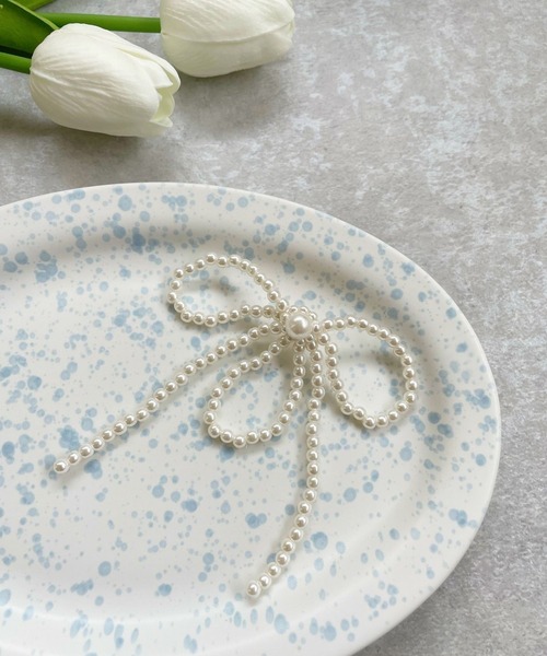 OKIRAKU（オキラク）の「☆ 【by daisy】パールリボンピアス　RA22-1038（ピアス（両耳用）・レディース・ホワイト・FREE）」の5枚目の写真