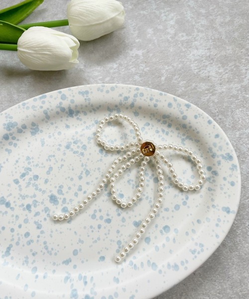 OKIRAKU（オキラク）の「☆ 【by daisy】パールリボンピアス　RA22-1038（ピアス（両耳用）・レディース・ホワイト・FREE）」の6枚目の写真